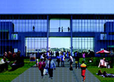 Visitor's Center facing the city